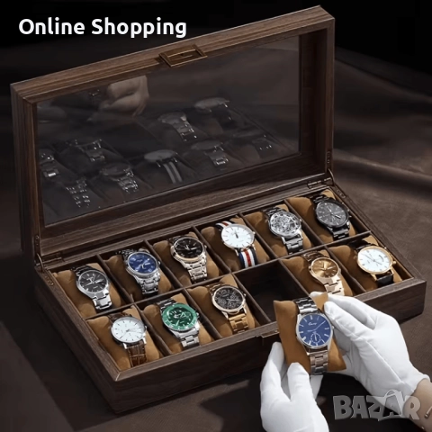 Луксозна дървена кутия за 3, 6, 10 или 12 броя часовници дървени кутии, снимка 3 - Подаръци за мъже - 52879944