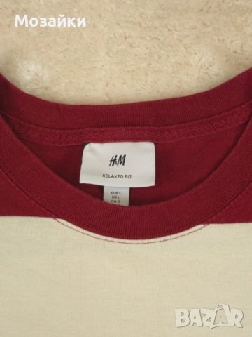 H&M Relaxed Fit Мъжка Блуза на Райета Streetwear Размер L (MSRP €30), снимка 4 - Суичъри - 53596079