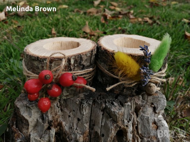 Свещничета от дърво , снимка 2 - Декорация за дома - 36937728