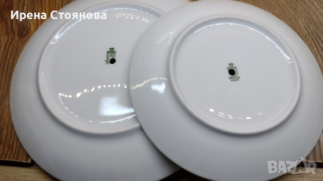 Поднос за сервиране на сладки с две нива. Чинии с декор гъски Wunsiedel Bavaria 1970 г., снимка 8 - Форми - 44846202