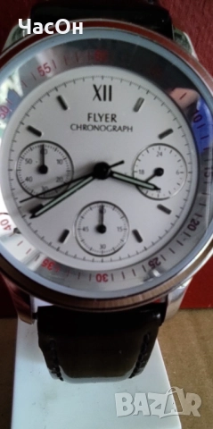 Eлегантен хронограф FLYER, снимка 2 - Мъжки - 52721628