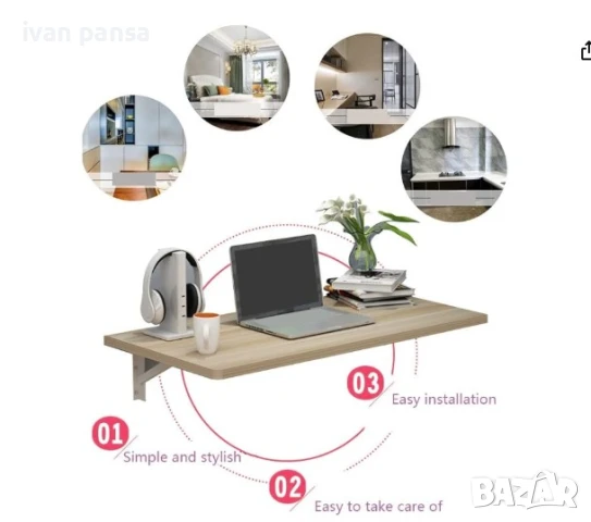 Сгъваемо бюро с метални механизми, снимка 5 - Бюра - 51126528