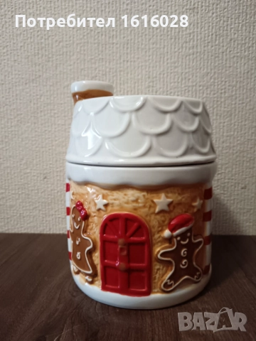 Порцеланов буркан за джинджифилови сладки и коледни курабийки., снимка 2 - Кутии за храна - 52263797