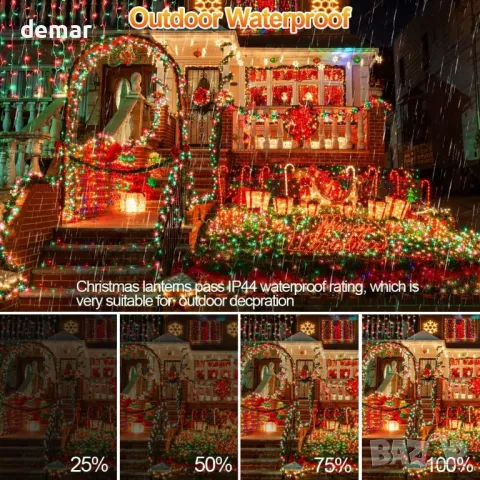 Външни приказни светлини XURISEN, 156 м 1300LED, 8 режима, многоцветни, снимка 4 - Декорация за дома - 47983144