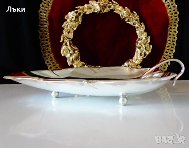 Посребрена фруктиера Листо на Hoka Germany. , снимка 4 - Антикварни и старинни предмети - 52776988