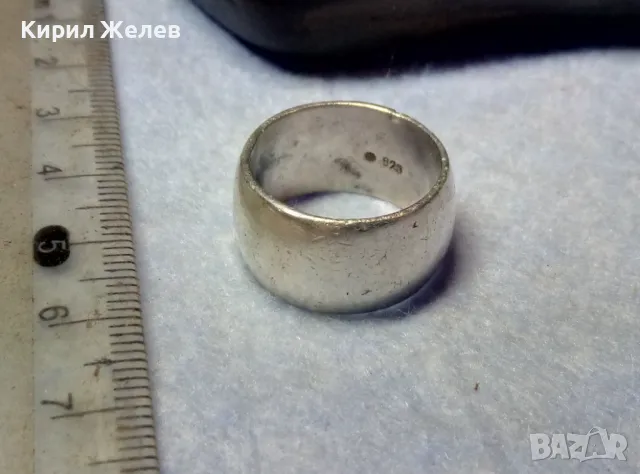 МАСИВНА СРЕБЪРНА ХАЛКА ПРЪСТЕН МАРКОВО СРЕБРО 925 СТИЛНА РЪЧНА АРТ ИЗРАБОТКА 48559, снимка 2 - Пръстени - 49866116
