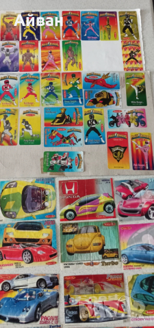 Стари картинки от дъвки Турбо иПауър Рейнджърс , снимка 4 - Колекции - 53574537