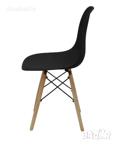 НОВ Комплект столове Dining Kring Kai, Дърво/PP, 2 броя, черни, снимка 3 - Столове - 49317344