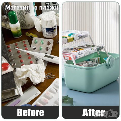 Голяма кутия за лекарства | Голям куфар органайзер за лекарства - РАЗМЕР 33.5х22.5х22.5см - КОД 3870, снимка 10 - Други стоки за дома - 40250511