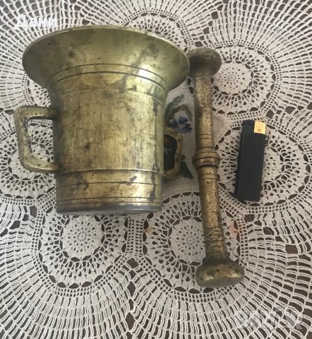 Хаван от масивен бронз, снимка 1 - Антикварни и старинни предмети - 26357931