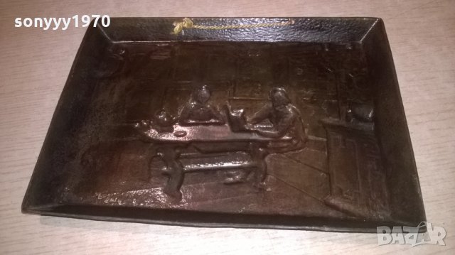 картина-мед/месинг-на масата-внос франция-26х19см, снимка 10 - Колекции - 26944534