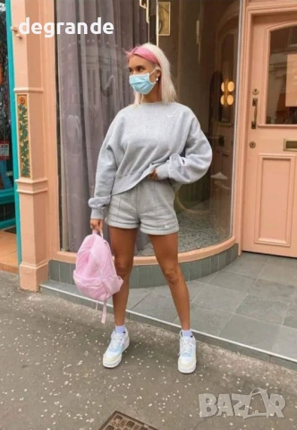 Дамски сет Nike в черно и сиво, снимка 2 - Комплекти - 50814353