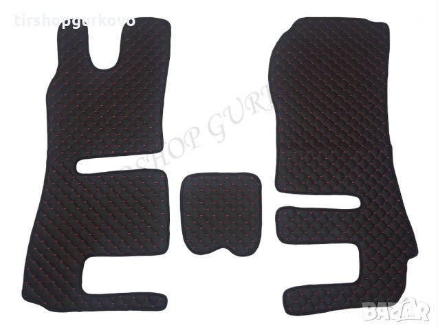 Кожени стелки LUX черни с червен конец Scania R/Скания Р 2014-2019, снимка 4 - Аксесоари и консумативи - 26977467