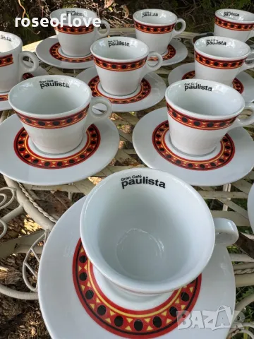 Лаваца Паулиста / Lavazza Paulista италиански порцеланови чаши за дълго кафе или капучино, снимка 2 - Чаши - 47673947