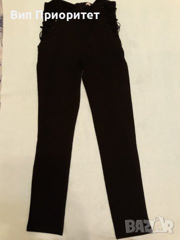 Черен панталон Showdy, висока талия ,скъп , с плетени връвки странично , ефектен модел , дъръг панта, снимка 9 - Панталони - 37518677