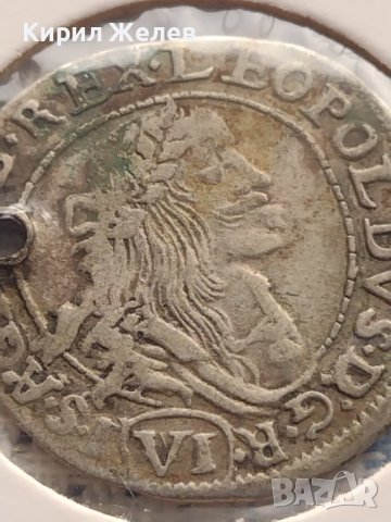 Сребърна монета 6 кройцера 1673г. Леополд първи Кремниц Унгария 13656, снимка 7 - Нумизматика и бонистика - 43000517