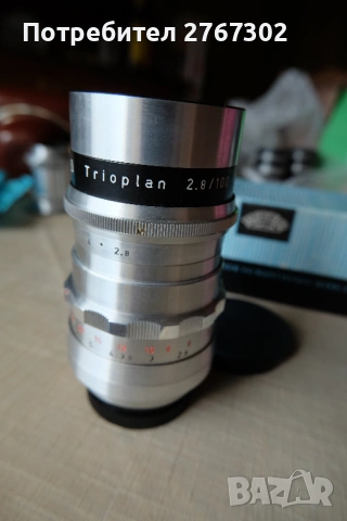 Meyer Optik Gorlitz Trioplan 100mm f2.8 lens. Exacta mount., снимка 2 - Обективи и филтри - 53444151