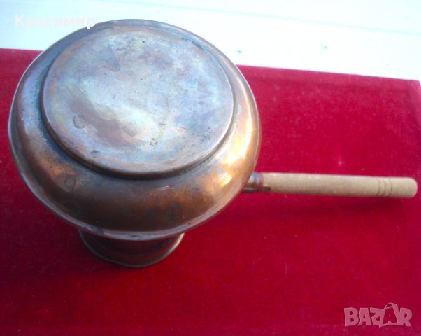 Старинно медно джезве за кафе, снимка 4 - Антикварни и старинни предмети - 43976616