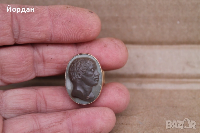 Дамски златен пръстен с камея, снимка 8 - Пръстени - 53326567