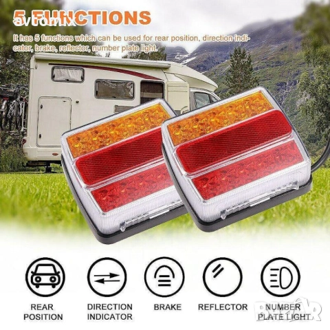 LED диодни стопове, 12V с магнит и окабеляване, 5 функции, комплект, снимка 2 - Аксесоари и консумативи - 52454100