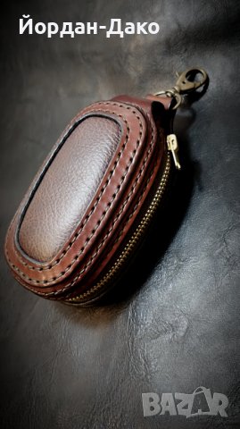 Калъф за ключове /кейс/от естествена кожа ръчна изработка, снимка 4 - Портфейли, портмонета - 43535632