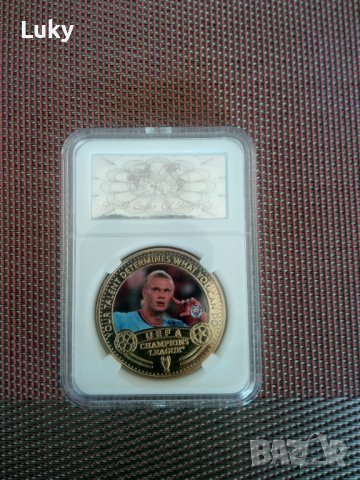 Продавам колекционерска монета(плакет)-Манчестър Сити-Голмайстор.