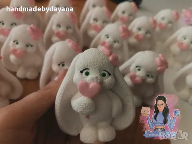 Украса за бебешка погача '' Бяло зайче '' , снимка 2 - Декорация - 48646865