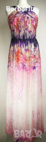 Плисирана флорална рокля Little Mistress размер М/38, снимка 7 - Рокли - 51891190