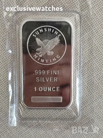 1 тройунция Sunshine Minting 999 чисто сребро, снимка 3 - Нумизматика и бонистика - 47677236