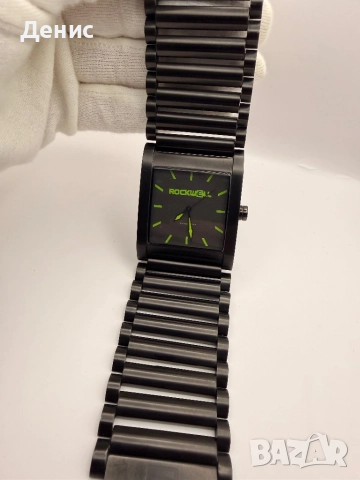 Мъжки часовник ROCKWELL – черен корпус, зелен акцент, снимка 4 - Мъжки - 52834956