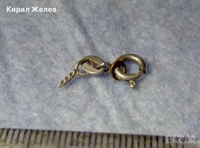 СТАРА СРЕБЪРНА КАРАБИНКА ЗАКОПЧАЛКА За КОЛИЕ ЛАНЕЦ ВЕРИЖКА ГРИВНА СРЕБРО 835 ПРОБА 40212, снимка 3 - Антикварни и старинни предмети - 50510829