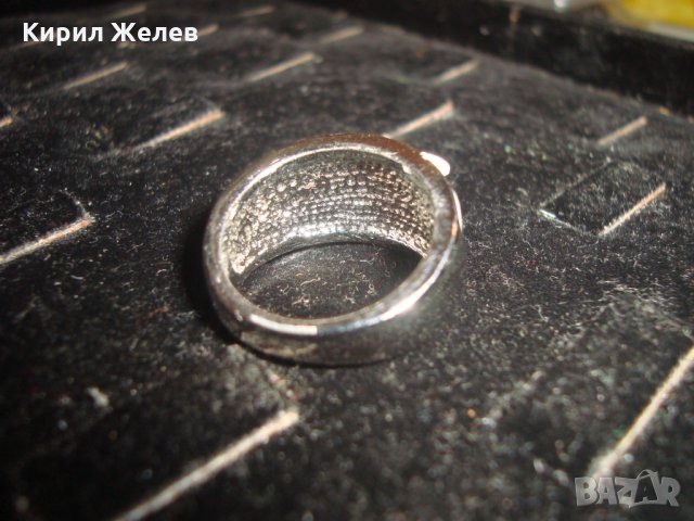 СРЕБРИСТ ЕМАЙЛИРАН с ФАСЕТ - КРИСТАЛЧЕТА АРТ МОДЕН ПРЪСТЕН 22693, снимка 5 - Пръстени - 33153953