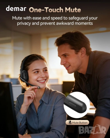 TECKNET Bluetooth слушалка, безжична слушалка с микрофон, зареждаща докинг станция, снимка 5 - Bluetooth слушалки - 53428609