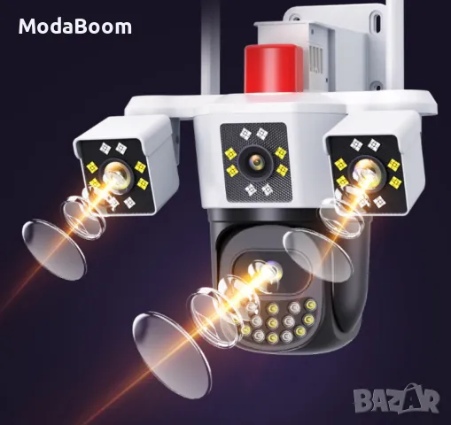 Безжична 4G WiFi камера за наблюдение с триекранен монитор,водоустойчива, снимка 4 - IP камери - 48349388