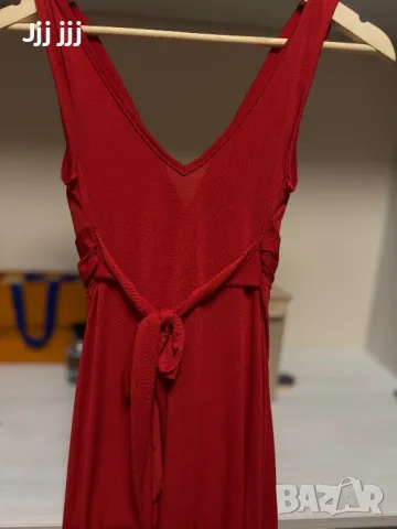 Дълга червена рокля, снимка 4 - Рокли - 49455409