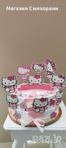 Картонена торта Хелоу Китти, снимка 2 - Декорация - 52277432