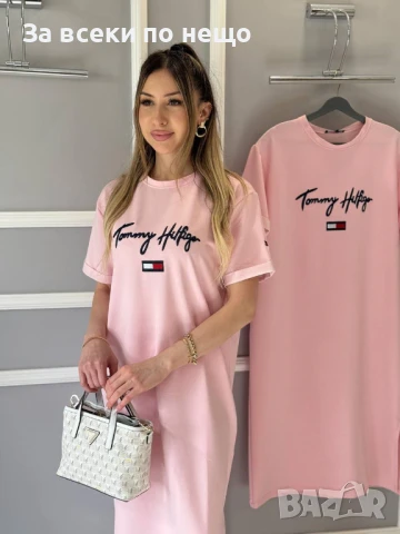 Tommy Hilfiger Дамска Памучна Спортна Ежедневна Рокля С Бродирано Лого - 2 Цвята Код A626, снимка 5 - Рокли - 50466390