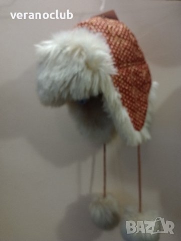 Шапка ушанка за момиче размер 54см, снимка 3 - Шапки, шалове и ръкавици - 43730570