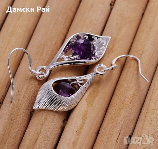 Обеци с камък, снимка 3 - Обеци - 33330846