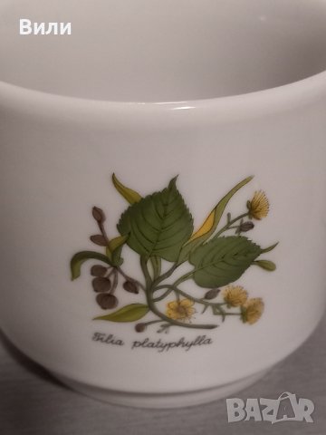 Чаша за чай с капак и цедка от баварски порцелан , снимка 5 - Чаши - 43828433