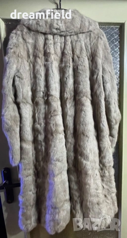 Палто естествен косъм-млечно сиво, снимка 2 - Палта, манта - 53213012