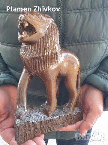 Лъв -дървена пластика от Ангола , снимка 3 - Други ценни предмети - 52116886