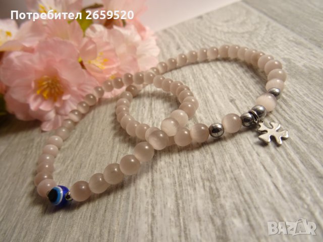 Дамски комплект гривни от естествени камъни, снимка 2 - Гривни - 39619281