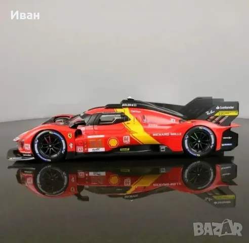 Количка Ferrari 499P Le Man 1:24 Ферари Бураго модел, снимка 3 - Коли, камиони, мотори, писти - 48119175