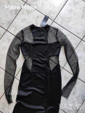 Рокля дълъг ръкав с тюл, снимка 9 - Рокли - 26235760