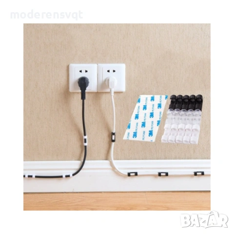 Самозалепващи се практични щипки за кабели, снимка 5 - USB кабели - 53099290
