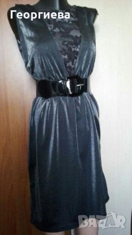 Чисто нова рокля в черно и сребристо ПРОМОЦИЯ 🍀👗S,M,L🍀👗 арт.376, снимка 2 - Рокли - 28075649