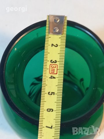 Стъклена ваза с позлата , снимка 6 - Вази - 38860134