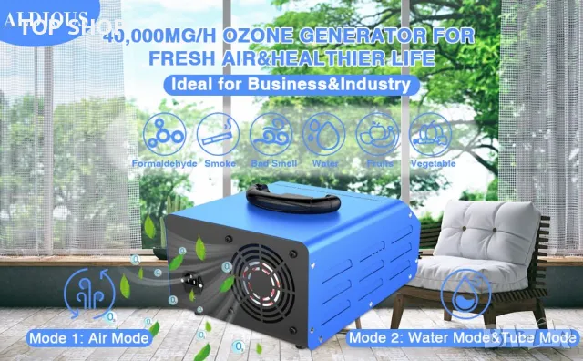 ALDIOUS 40 000 mg/h генератор на озон пречиствател на въздуха промишлен озонатор с 3 таймера, снимка 2 - Друго търговско оборудване - 48938577