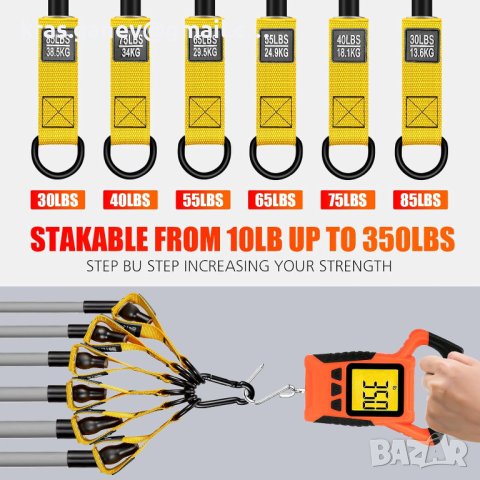 Комплект тежки съпротивителни ластици за мъже, 159кг сила, снимка 2 - Фитнес уреди - 43085283